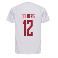 Koszulka piłkarska Dania Kasper Dolberg #12 Strój wyjazdowy MŚ 2022 tanio Krótki Rękaw